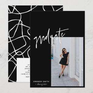 Black Minimalist Modern Script Photo Studenten Meddelande