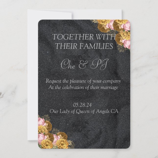 Black Minimalistic Classic Bröllop Inbjudningar (Framsida)