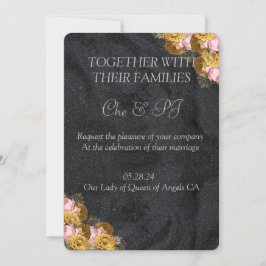 Black Minimalistic Classic Bröllop Inbjudningar