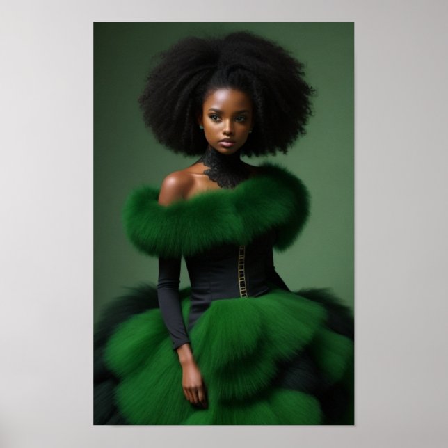 Black Model High Mode Woman BeSnygg Poster (Framsidan)