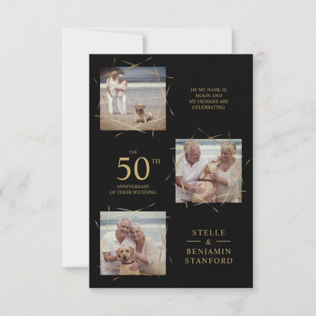 Black Modern 3 foton Pet All Bröllop-årsdagen (Framsida)