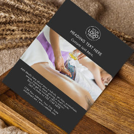 Black Modern Add Logotyp Typography Photo QR-kod Flygblad