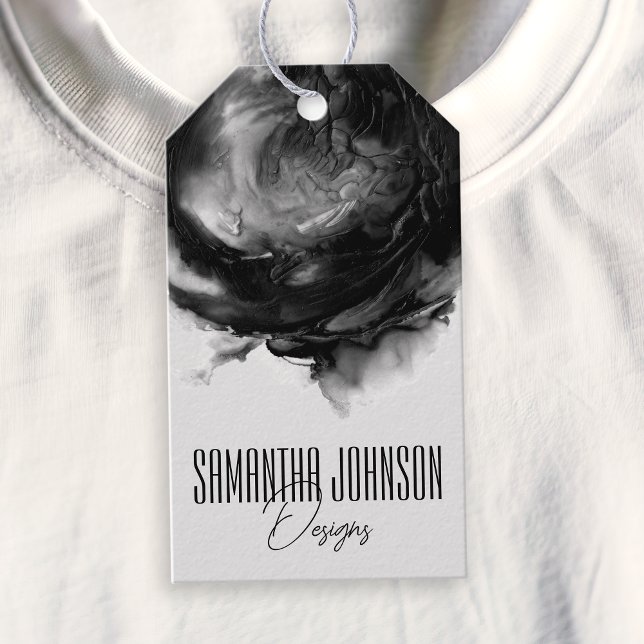 Black Modern Boutique Clothing Business hängning M Presentetikett (Skapare uppladdad)