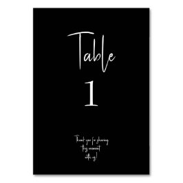 Black Modern Bröllop Bordsnummer