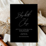 Black Modern Calligraphy Namn Snyggt Bröllop Inbjudningar<br><div class="desc">Svart Modern Calligraphy Namn Snyggt Bröllopsinbjudning har parets namn i en chic-kalligrafi,  tillsammans med en enkel,  modern layout.</div>