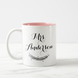 Black Modern Calligraphy Personlig Winter Mugg