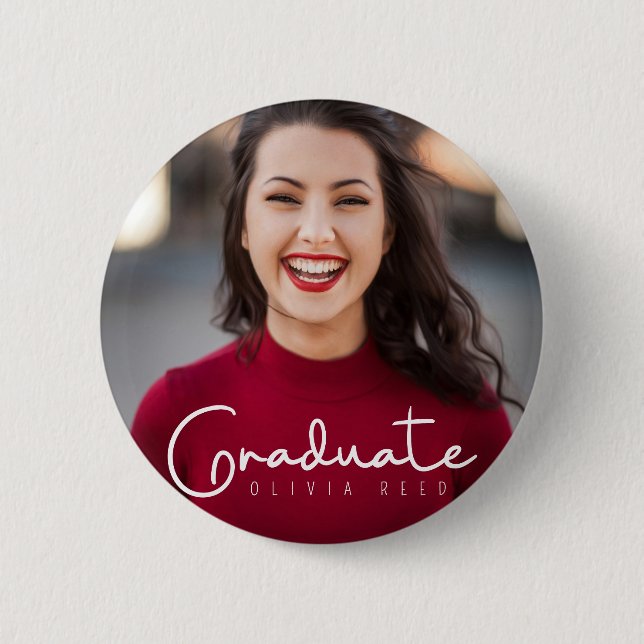 Black Modern Calligraphy Studenten-knapp Knapp (Framsida)