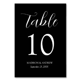 Black Modern Elegance Bröllop Bordsnummer