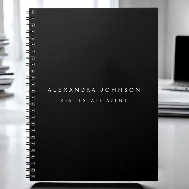 Black Modern Elegant Professionell Classy Anteckningsbok (Skapare uppladdad)
