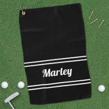 Black Modern Golfer Sports Classic Namn Monogram