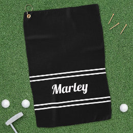 Black Modern Golfer Sports Classic Namn Monogram
