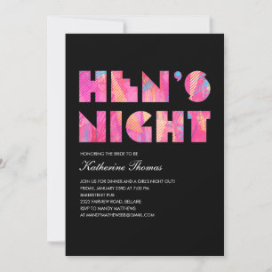 Black Modern Hens nattinbjudningar Inbjudningar