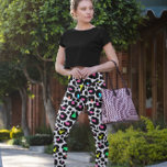 Black Modern Leopard Mönster Leggings<br><div class="desc">Unik leopard mönster,  t.ex. öga-katchistisk design för leopard älskare.</div>
