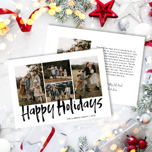 Black Modern Leting Fem foto Lycklig Julkort