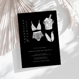 Black Modern Lingerie Möhippa Inbjudningar