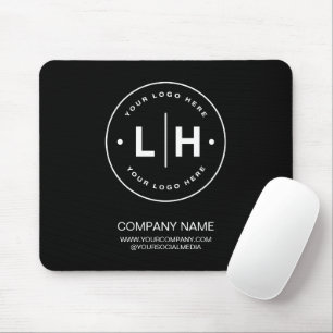 Black Modern Logotyp Personlig Musmatta