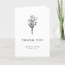 Black Modern Minimalist Blommigt Bouquet Bröllop