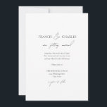 Black Modern Minimalist Classic Wedding-inbjudan Inbjudningar<br><div class="desc">Svart och vit,  modern,  klassisk bröllopsinbjudan. Klassiskt block och oformaterad text med modernt handskript kombinerat med klassisk och modern kontext. Bakåt är svart. Om du vill ändra och redigera layouten klickar du på Anpassa den,  Redigera. Använda Ctrl. om du vill markera och flytta många-avsnitt vid gång.</div>