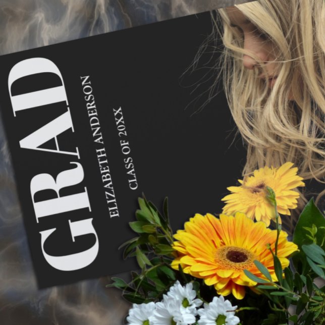 Black Modern Minimalist Graduation Meddelande (Skapare uppladdad)