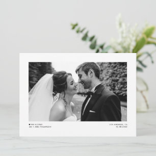 Black Modern Minimalist Photo Bröllop Elopement Meddelande