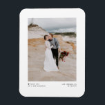 Black Modern Minimalist Photo Bröllop Tack Magnet<br><div class="desc">Gratulerar till kärlek och visa tacksamhet med anpassadets fotot bröllop tack till er magnet! Denna unika keepy är en perfekt för att påminna dina kära om din speciella dag samtidigt som du uttrycker ditt innerliga tack på ett minnesvärt sätt. Den har svart minimalistisk typografi med hjärtaccent. Anpassa den genom att...</div>