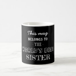 Black Modern Minimum Gift Tillhör Best Sister Kaffemugg
