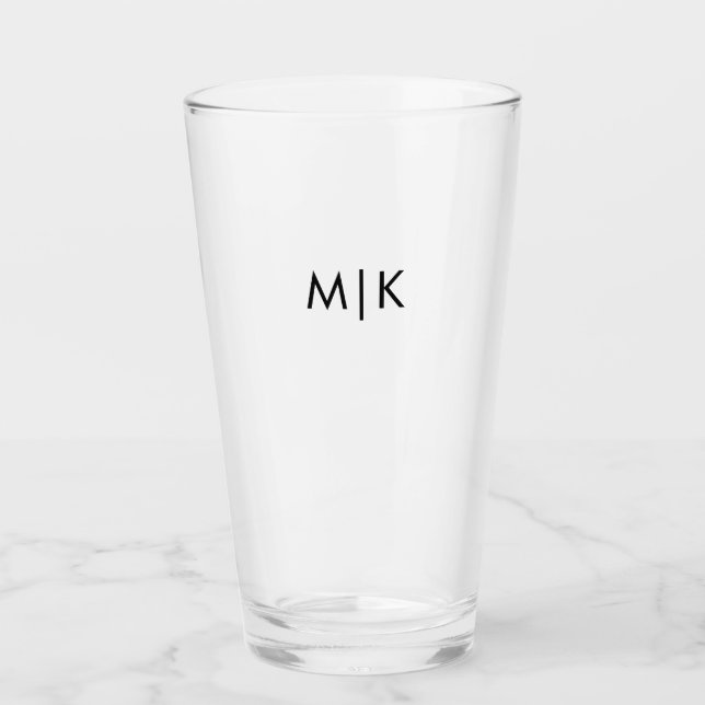 Black Modern Monogram Glaskopp (Framsida)