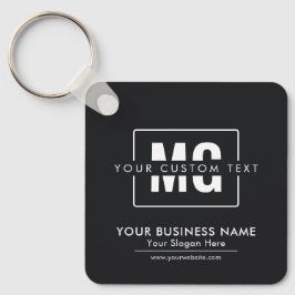 Black Modern Monogram Logotyp Promotive Business Nyckelring
