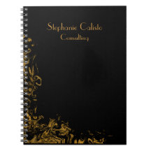 Black Modern Personal Stationery Liquid Guld