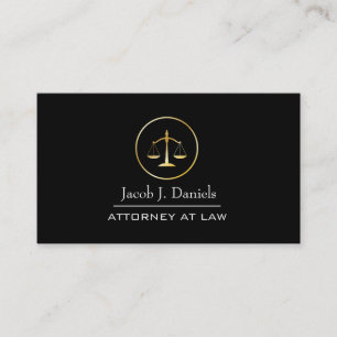 Black Modern Professionell Lawyer Attorney Busines Visitkort