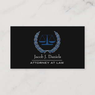 Black Modern Professionell Lawyer Attorney Busines Visitkort