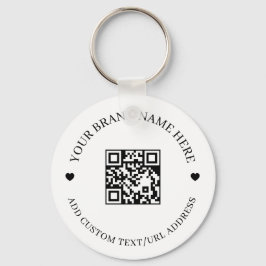 Black Modern QR Code Business Budget Round  Nyckelring