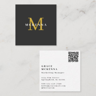 Black Modern QR-Professionell Fyrkantigt Visitkort