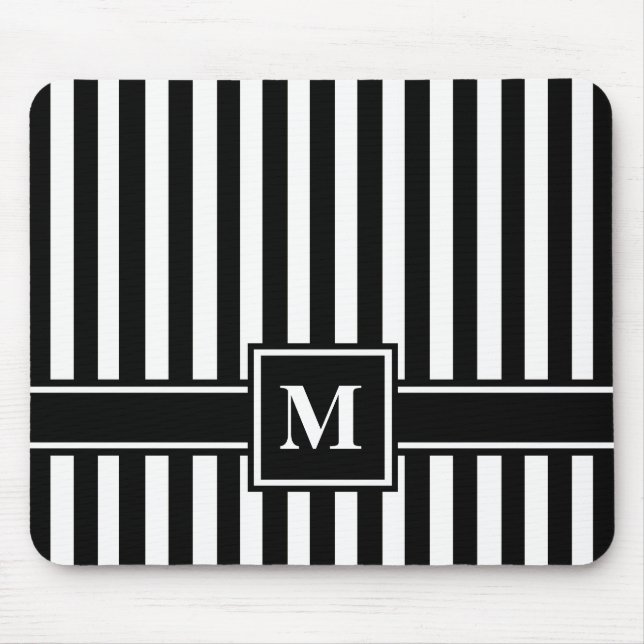 Black Modern Rand med Monogram Musmatta (Framsidan)