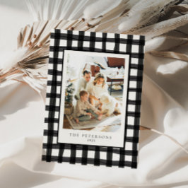 Black Modern Retro Pput Family Photo Julafton Julkort