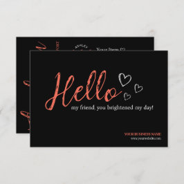 Black Modern Script QR-kod, Tack Business Tilläggskort