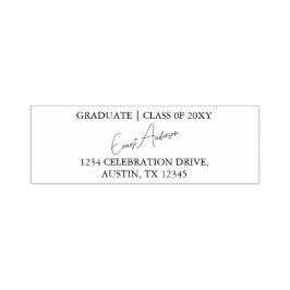 Black Modern Simple Chic Studenten Returadress Självfärgande Stämpel