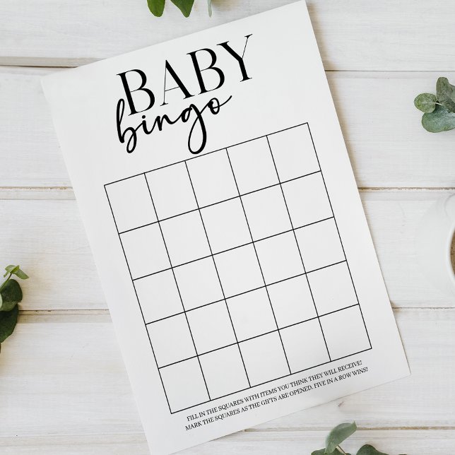 Black Modern Simple Double Sided Baby Shower Game (Skapare uppladdad)