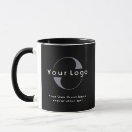 Black Modern Simple Minimal Business Logotyp Mugg