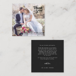 Black Modern Simple Photo HandLettered - tack Anteckningskort