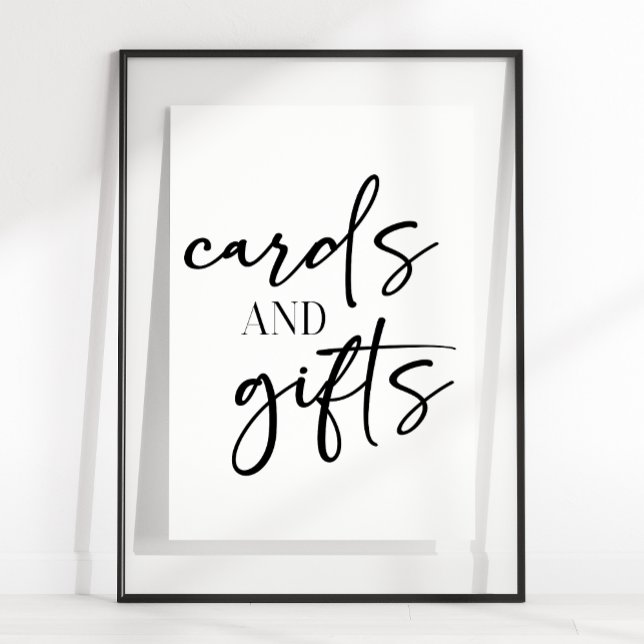 Black Modern Simple Script Baby Shower Cards Gifts Poster (Skapare uppladdad)