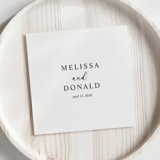 Black Modern Simple Script Bröllop Pappersservett (Skapare uppladdad)