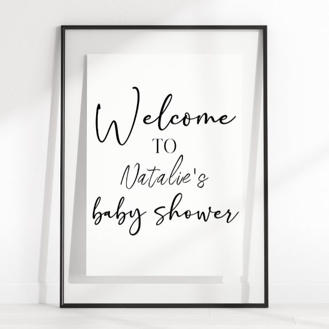 Black Modern Simple Script Shower Sign Poster (Skapare uppladdad)