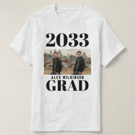 Black Modern Simple Typography 2 Photo Studenten T Shirt