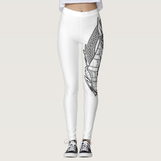 Black Modern Sketch Sport Gym Leggings