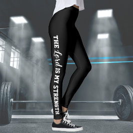 Black Modern The Lord är Min starka psalm 28:7 Leggings