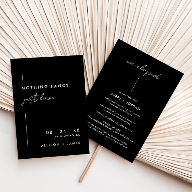 Black Modern Vi har utvecklat utbyggelse Inbjudningar (nothing fancy just love elopement invitation)