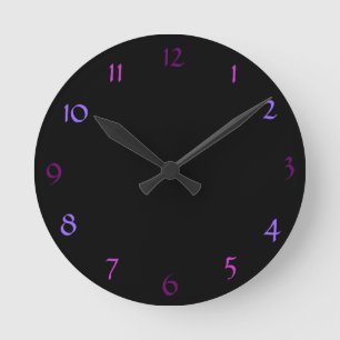 Black Modern Wall Clock Rund Klocka