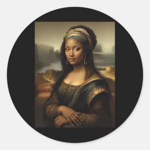 Black Mona Lisa African American Black History Mon Runt Klistermärke