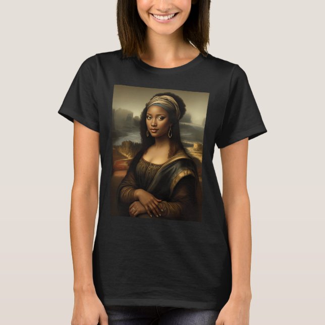 Black Mona Lisa African American Black History Mon T Shirt (Framsida)